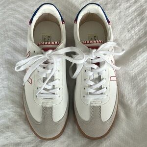 Vintage Havana White and Gray Athletic Shoes with Retro Design red white blue